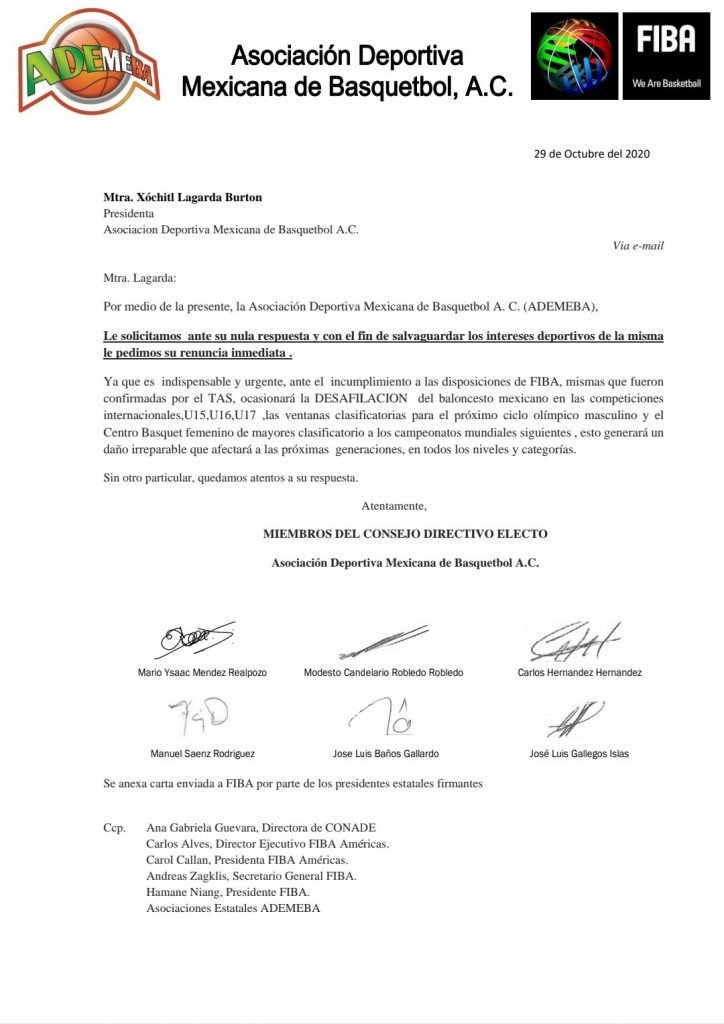 Carta renuncia Xochitil Lagarda
